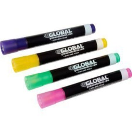 GLOBAL EQUIPMENT Global Industrial„¢ Wet Erase Chalk Markers - Pastels - Pack of 4 W-LCM04